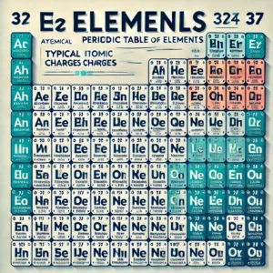 periodic table with charges