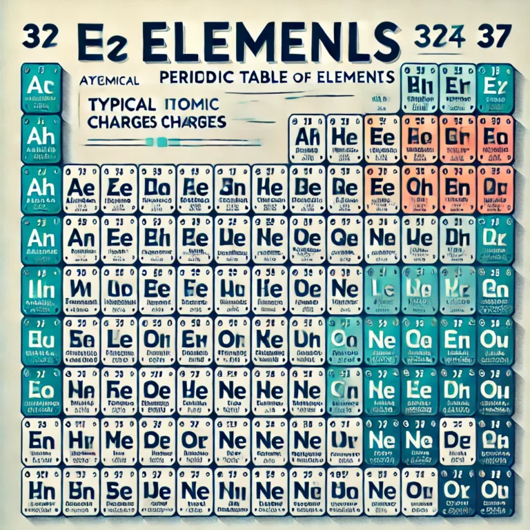 periodic table with charges